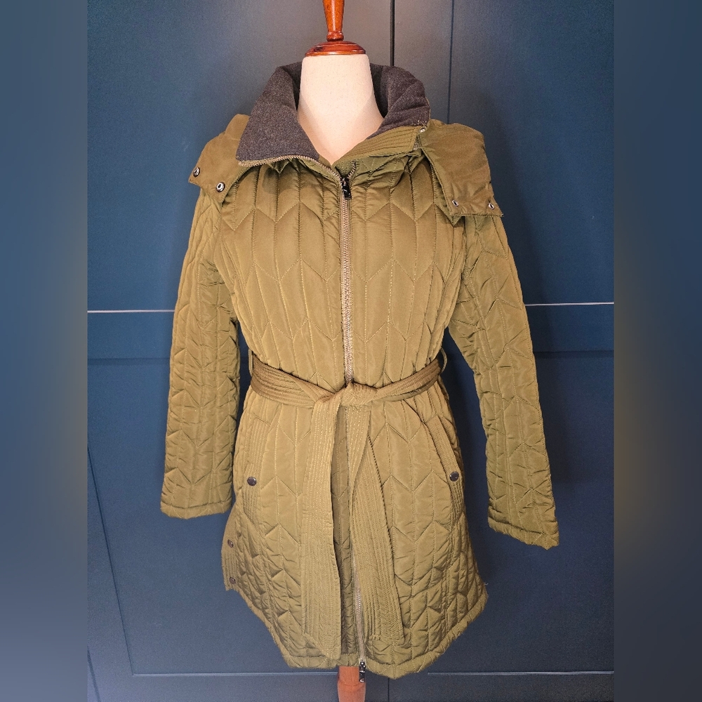 Andrew Marc Olive Green Quilted Puffer Jacket